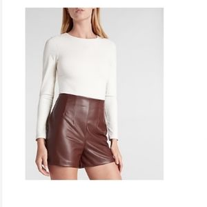 Super High Waisted Faux Leather Shorts